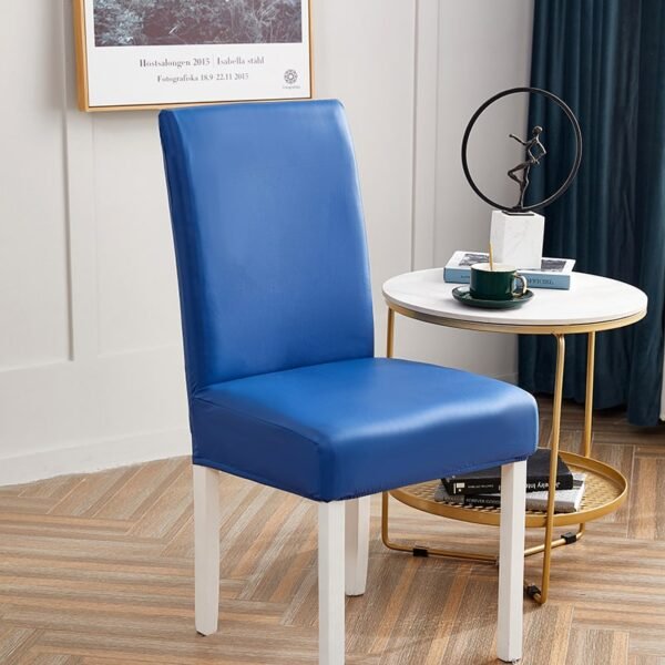 Housse de chaise Simili Cuir Bleu 926