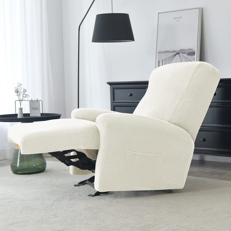 Housse de Fauteuil Relax Jacquard Blanc 308