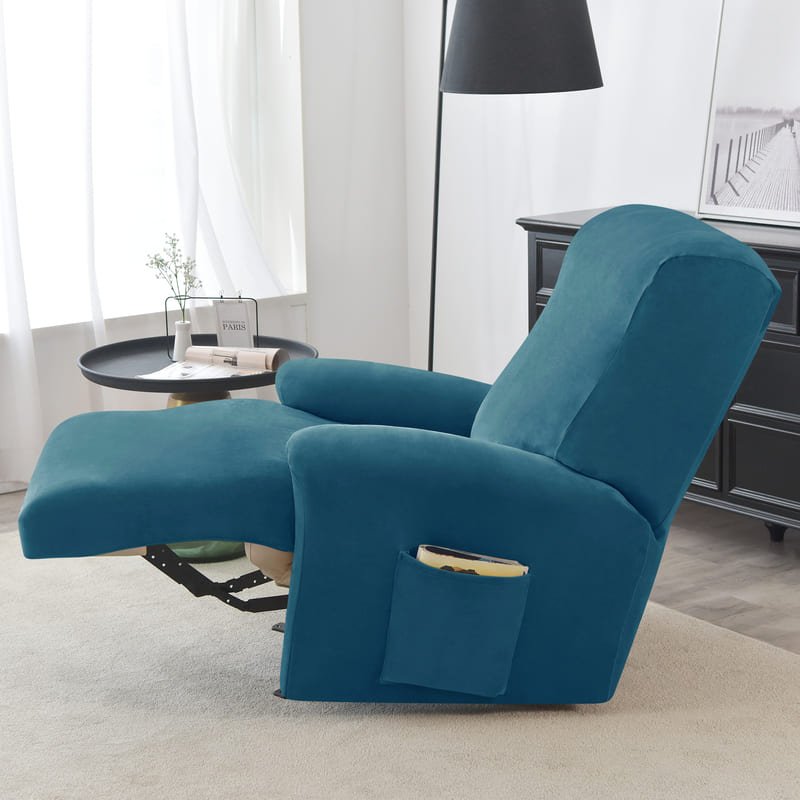 Housse de Fauteuil Relax Velours Bleu canard 284