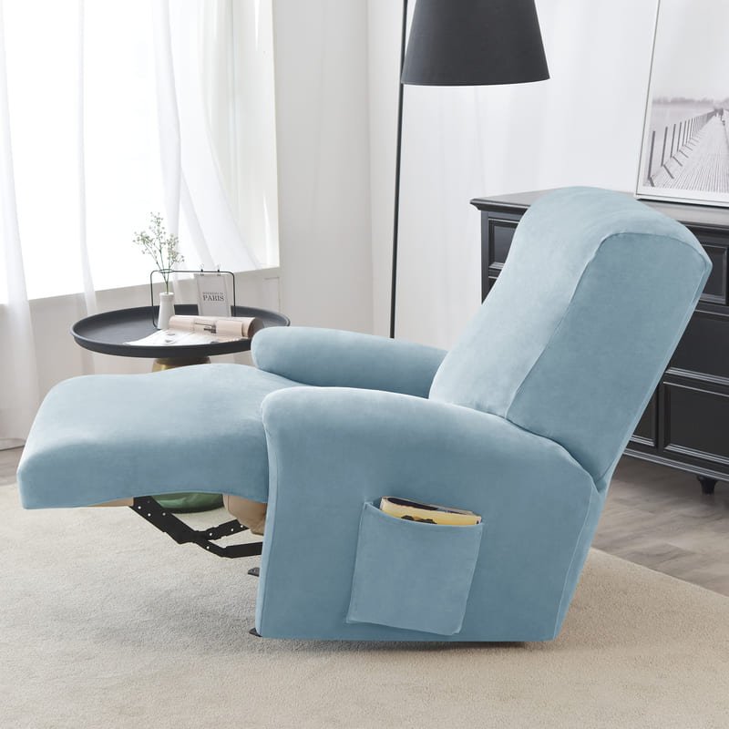 Housse de Fauteuil Relax Velours Bleu ciel 286