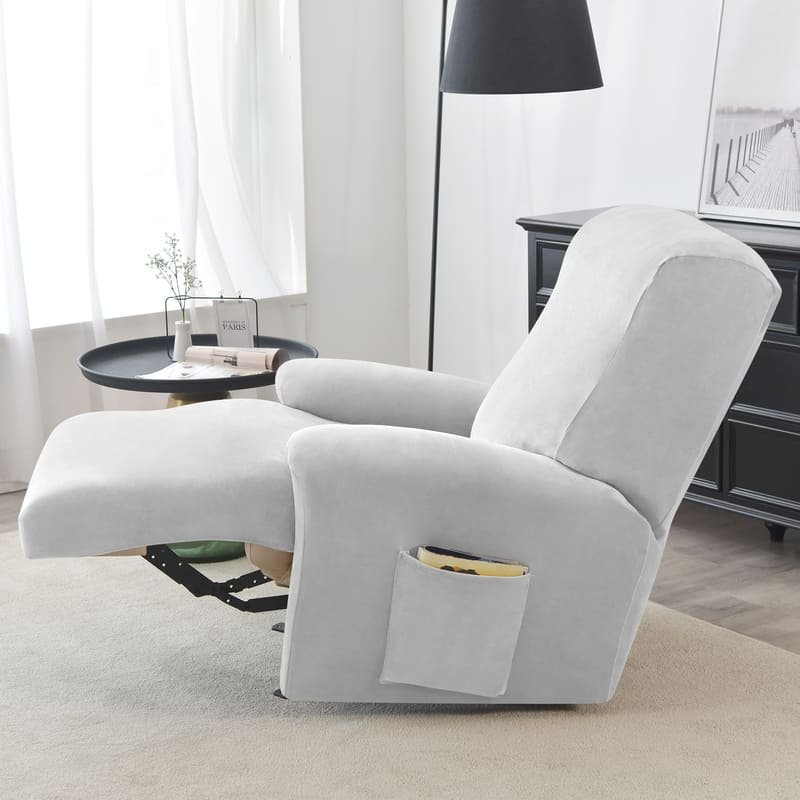 Housse de Fauteuil Relax Velours Gris clair 288