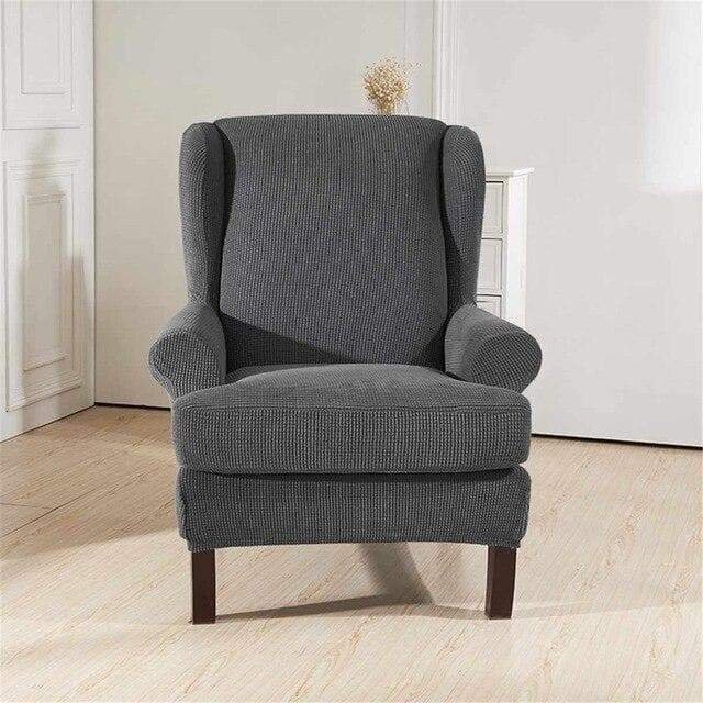 Housse Fauteuil Wingback Gris 353