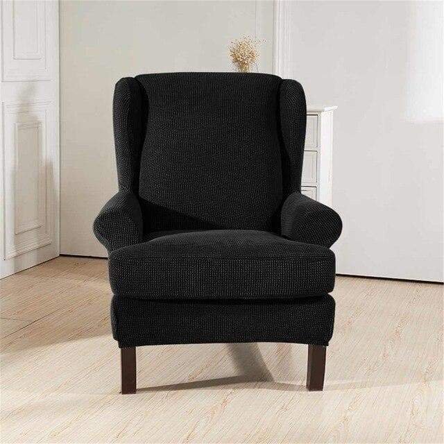 Housse Fauteuil Wingback Noir 351